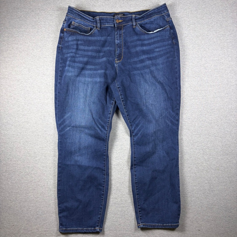 Judy Blue Jeans Womens 22W Blue Boyfriend Fit Stretch Denim Pants High Rise